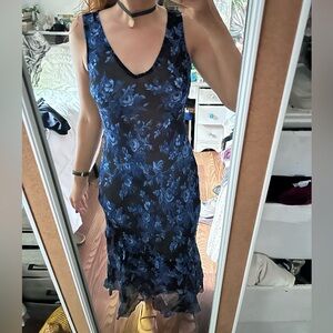 Y2K Rose Beaded midi dress